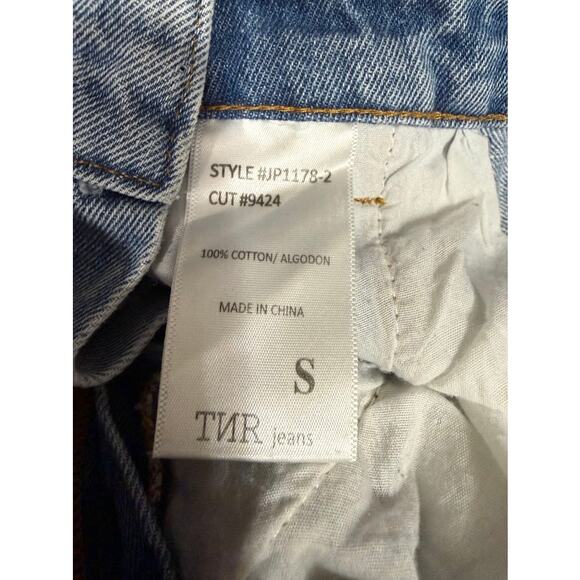 TNR Jeans Los Angeles Light Blue Distressed Denim Coveralls Size Small - Picture 3 of 3